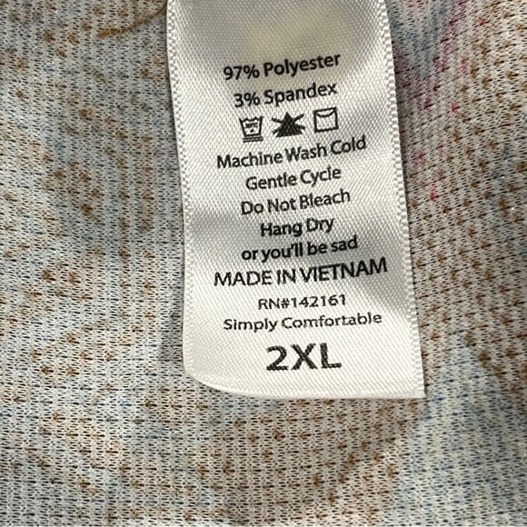 LuLaRoe Amelia geometric print short sleeve scoop neck casual plus size dress 2X - Picture 14 of 15